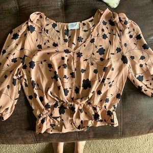 Siena Sky Crop Peplum Shirt